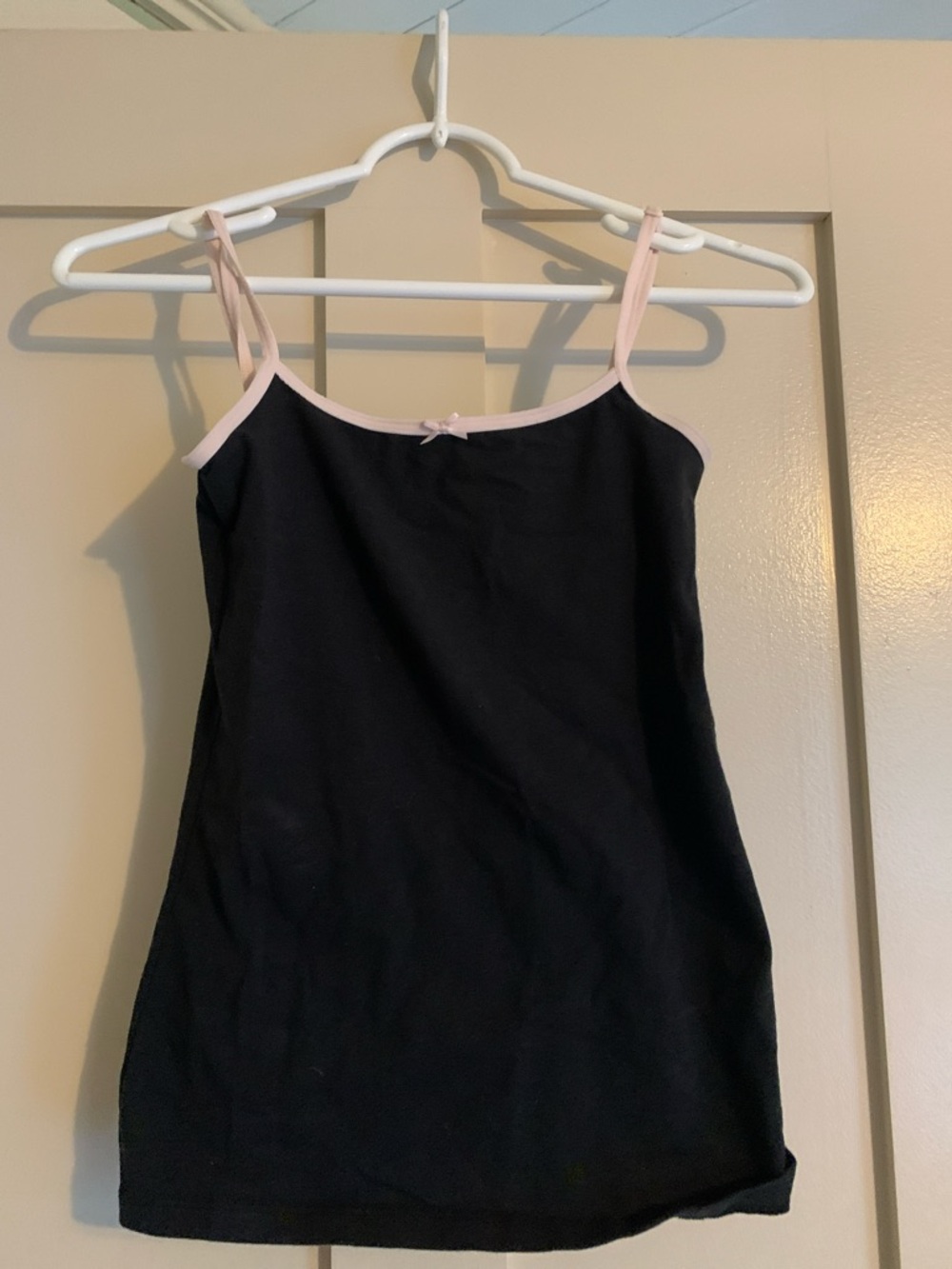 Brandy Melville Black Cami with Light Pink Trim